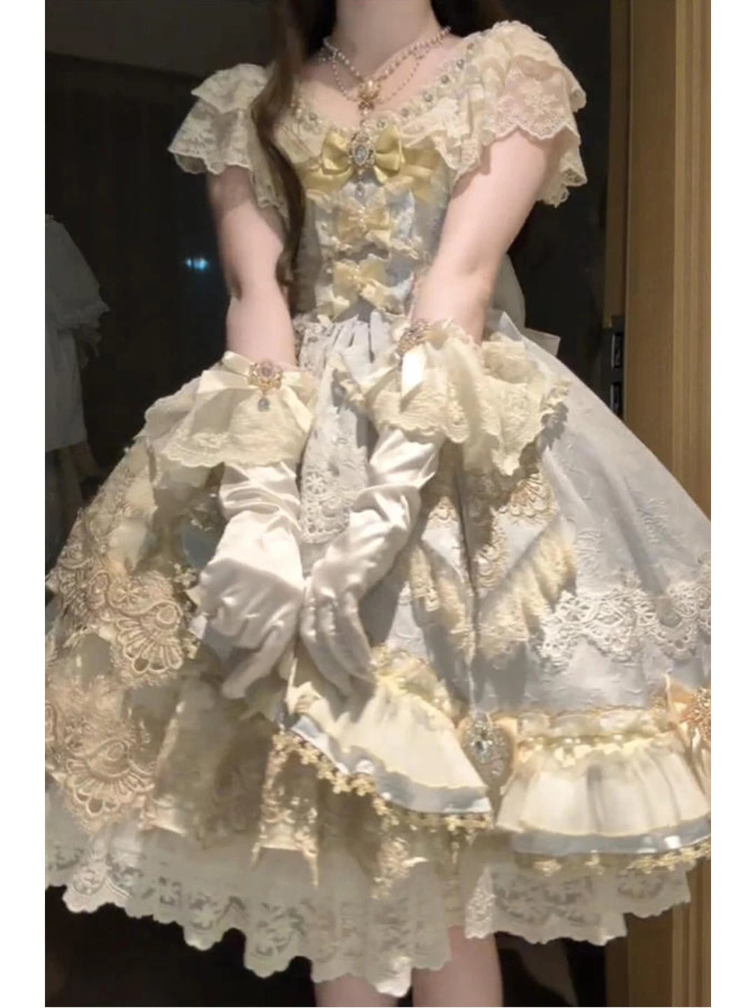 Creamy - Eternal Cute Sweet Girl - Full Lolita Skirt Set with Veil and Petticoat
