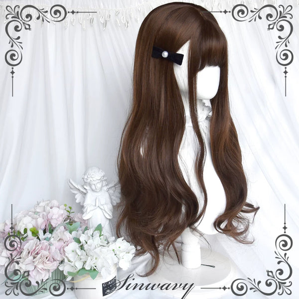 Sinwavy dark brown long curl wig with airy fringe - view 1