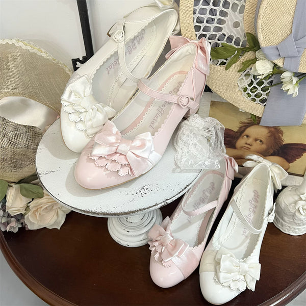 MODO Doll Ball Floral Bow Lolita Heels – design details