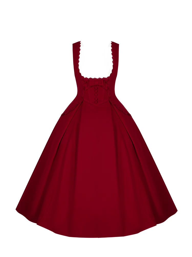 With PUJI - Velvet Rose - Lolita JSK Dress, Embroidery & Boned Bodice Detail detail view 5