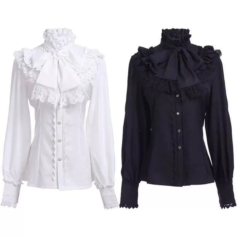 Sweetheart Dream Machine - Gothic Heirloom - Ruffled Bow-Front Blouse