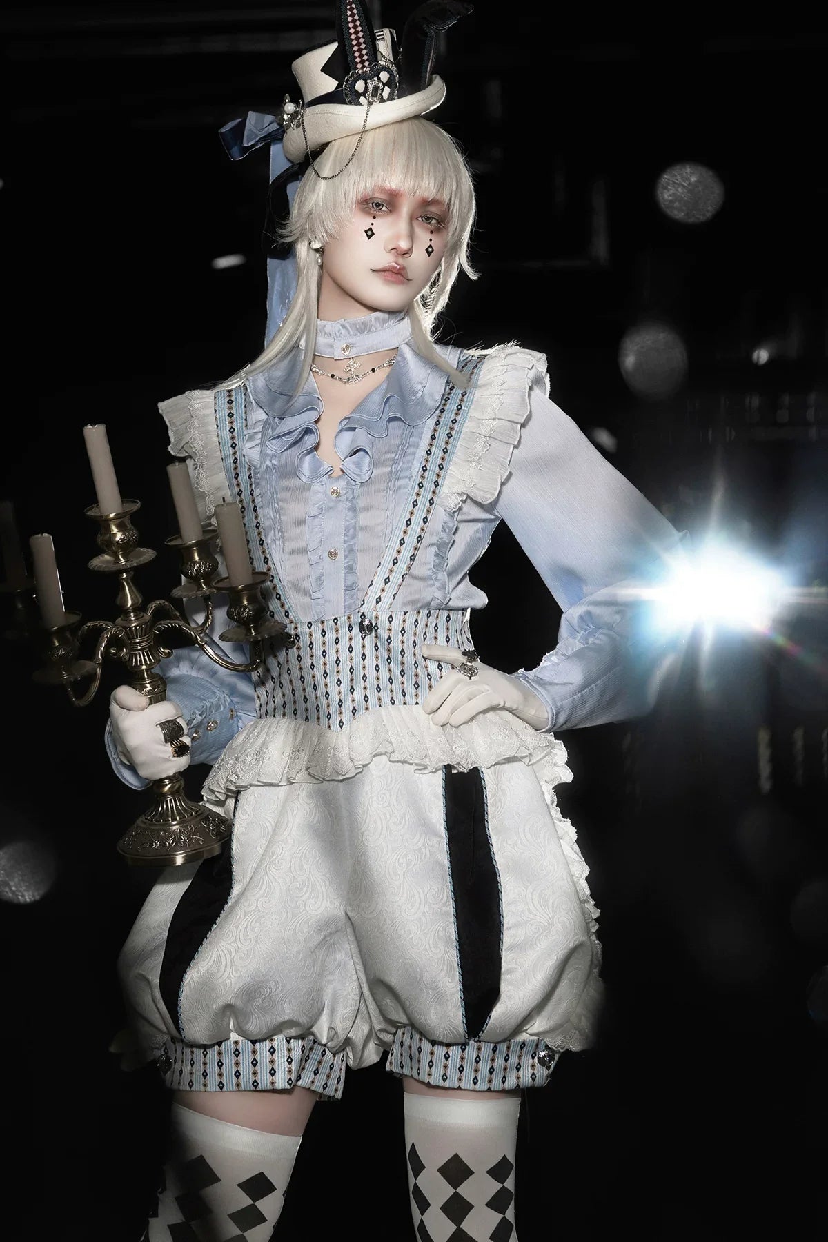 Immortal Thorn - Immortal Bunny's Invitation - High-Waist Ouji Lolita Lantern Shorts, Detachable Straps