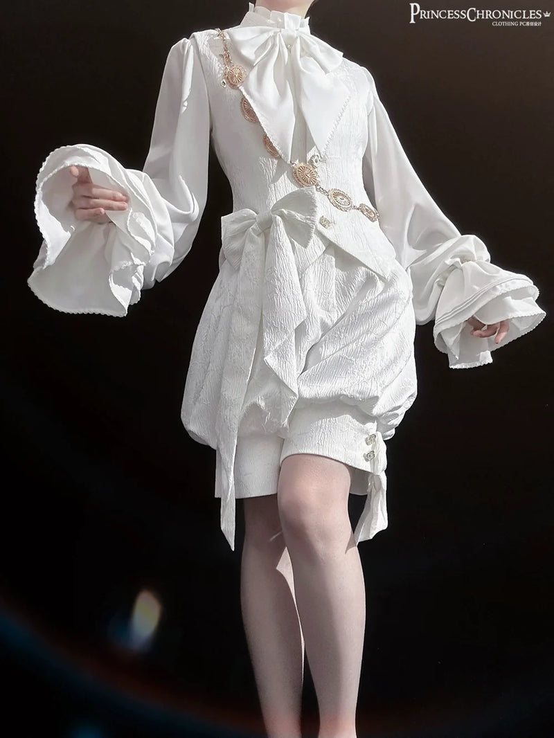 Princess Chronicles - Rabbit Hunting White Moonlight - Retro Ouji Lolita White Vest