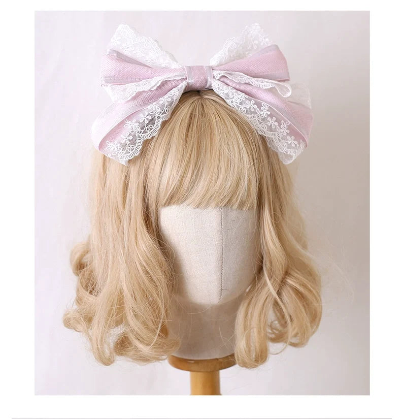 Xiaogui - Sweet Lolita Headdress Pink - Handmade Christmas Accessories Headwear