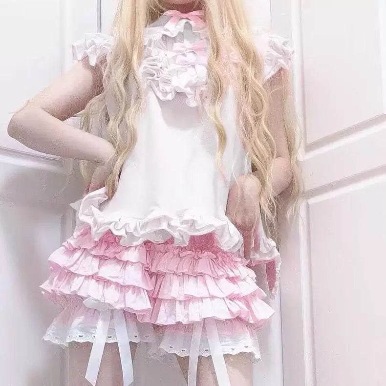 Sweetheart Dream Machine - 8023 Bunny Ear - Lolita T-Shirt with Ruffled Peter Pan Collar