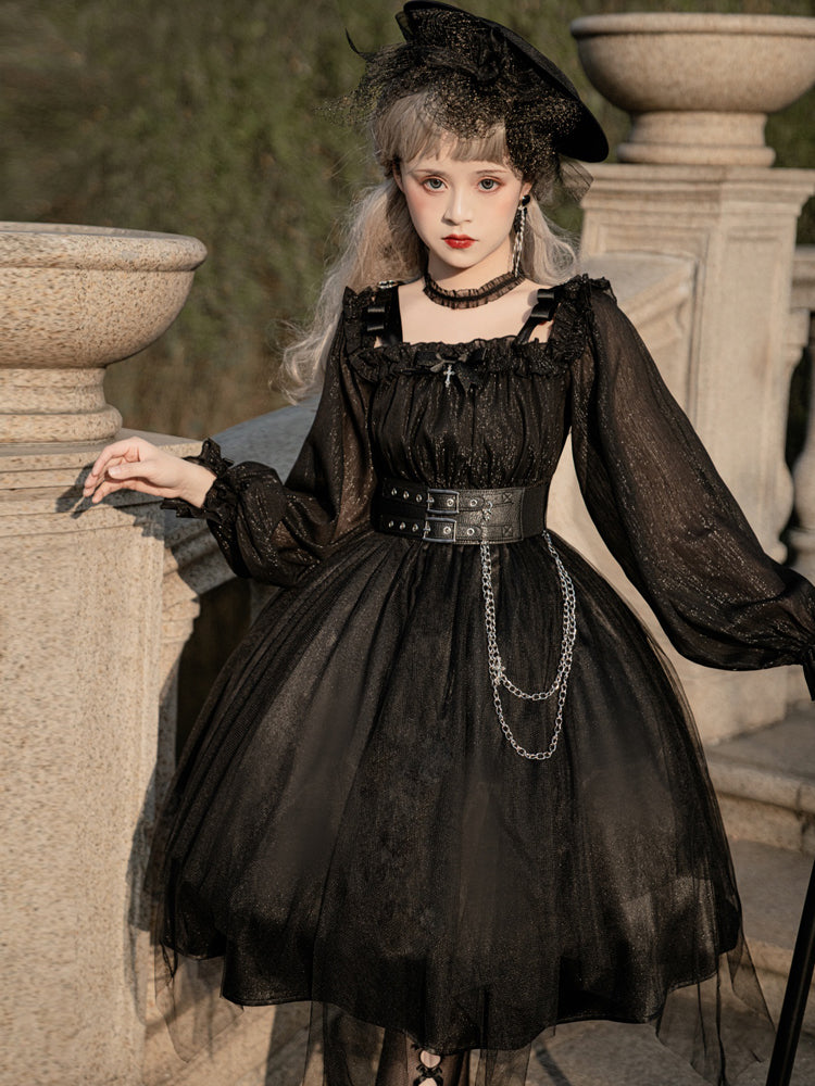 Your Princess - Gothic Lolita High Waist Black Dress - OP Dress