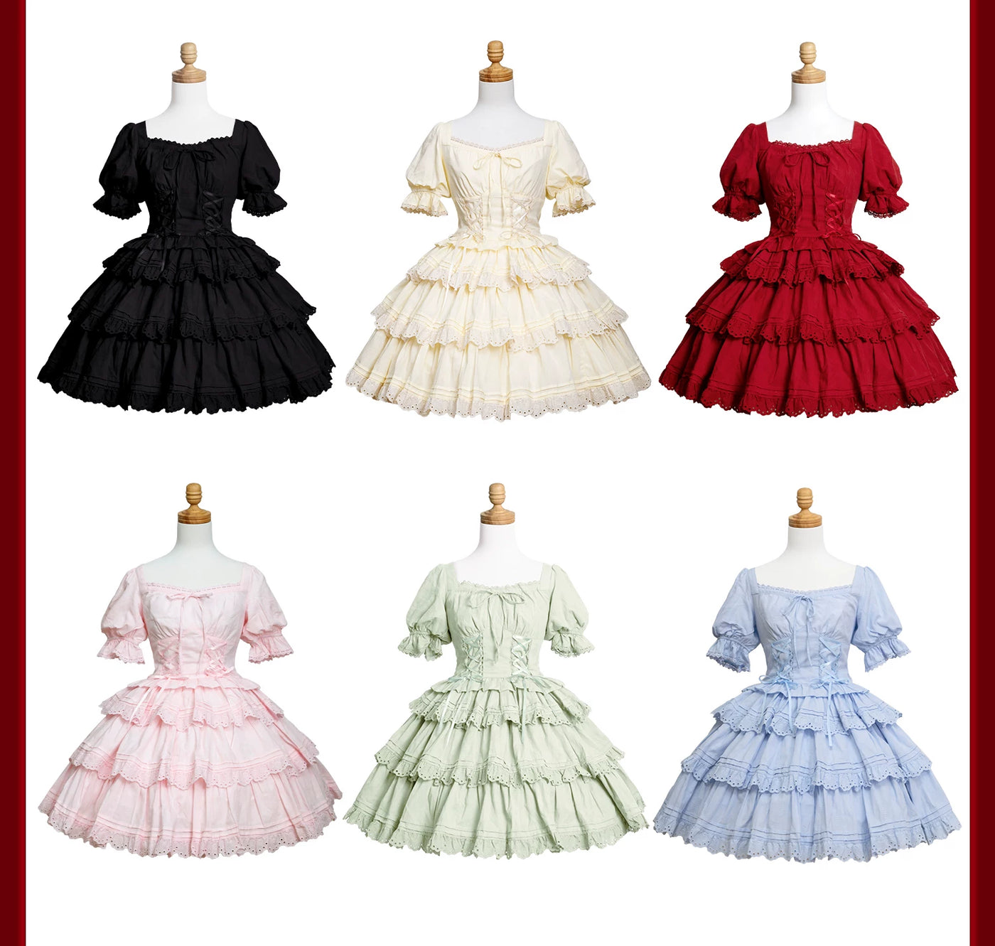 WF - Doll-Sense Solid Lolita Dress - Solid-color cotton Lolita dress