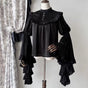 Black princess-sleeve top (excluding drool bib) / S recommended for 80-95 jin