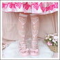 White base, pink bow / Over-the-knee socks in stock