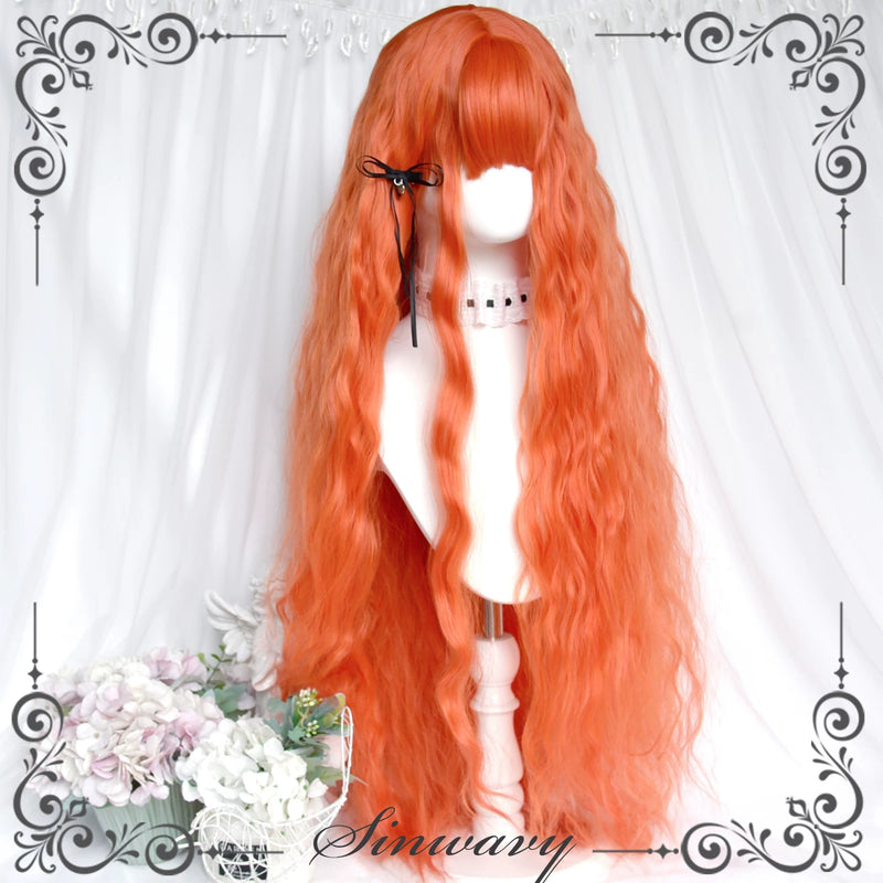 Sinwavy Waltz bright orange water-wave wig - view 3