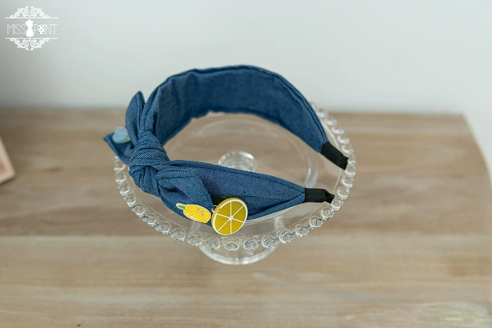 Daisy Lemon - Kawaii Lolita Lemon and Flowers Accessory light denim KC