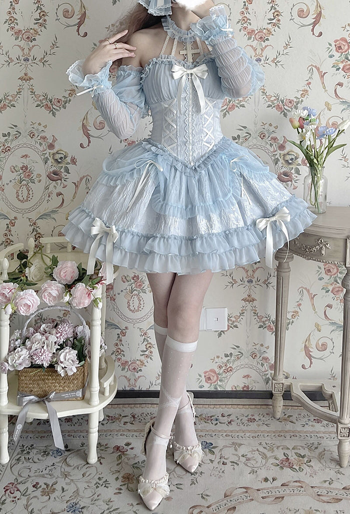 Alice Girl - Cross Maiden - Gothic Lolita Cuffs Puff Arm Sleeves
