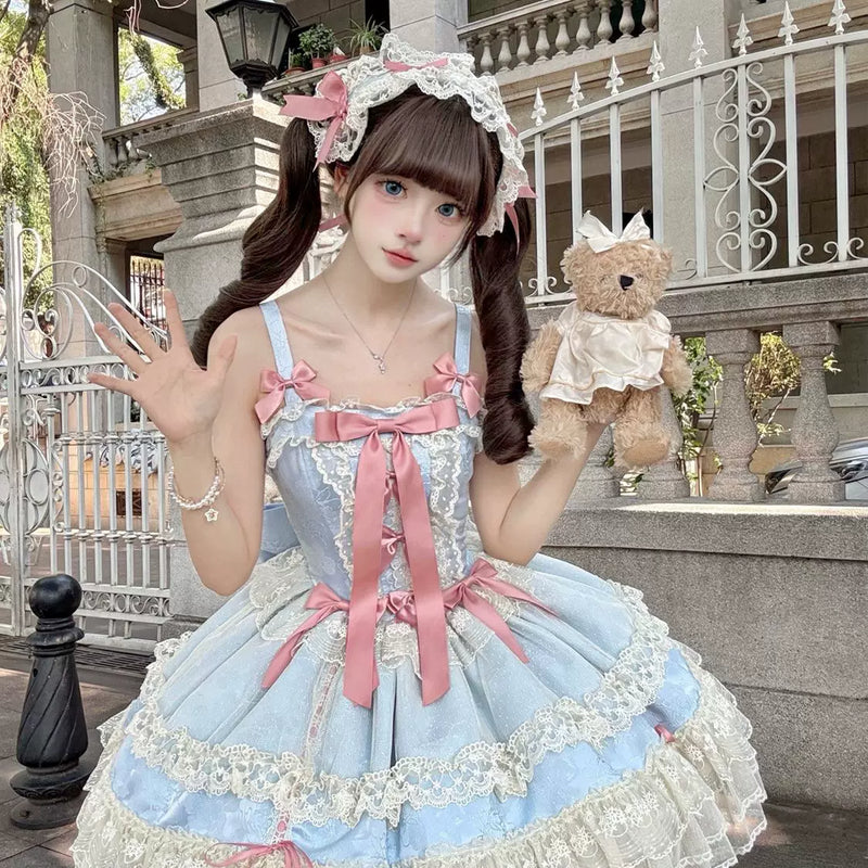 Hanguliang Satin Heart Knot Ballet JSK Dress
