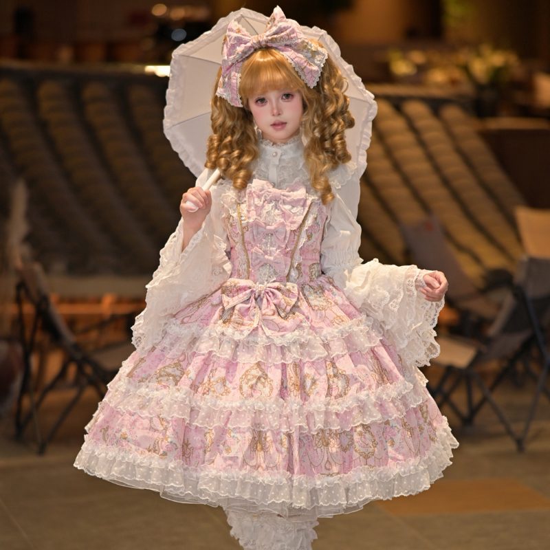 Lady Han Candelabra Chapter JSK dress by Lolita Fetch featuring intricate floral embroidery and elegant silhouette.
