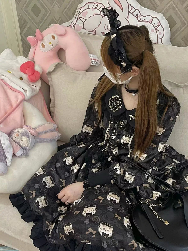 Yueele - Midnight Academy - Plus-Size Sweet Lolita OP Dress - detail view 5