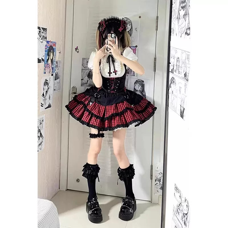 Creamy - Red Plaid Stage - Coord Set