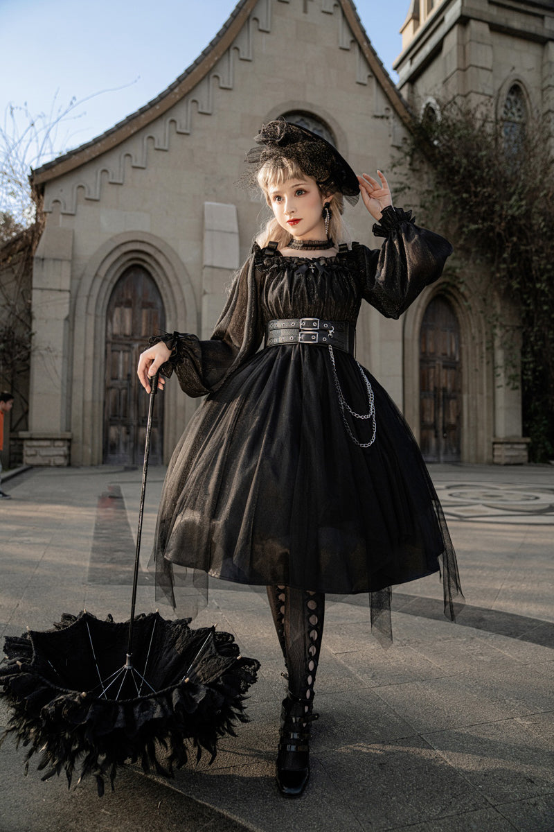 Your Princess - Gothic Lolita High Waist Black Dress - OP Dress