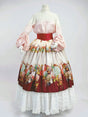 Wine-red skirt set (waist cincher included) / S