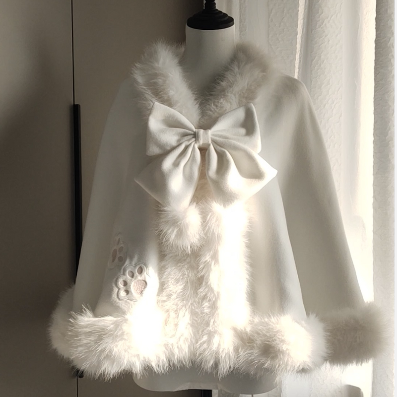 Meow Sleep Island Kitty Paw Fleece-Lined Lolita Cape — additional product view