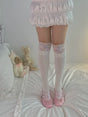 Over-the-Knee Socks with Blue Bows / One Size