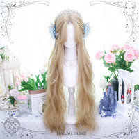 Dalao Home - Yu - natural-looking long large-wave curly wig - Nia Milk Tea Champagne, hair net included