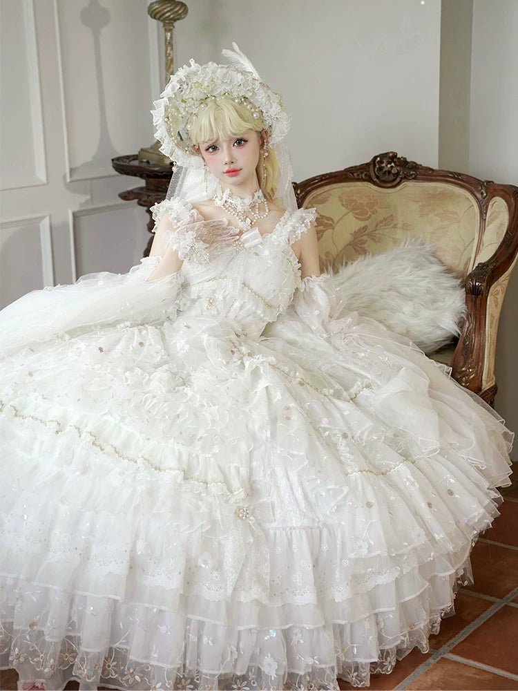 Maoxi Xiaoxiannu Lolita - Dream Waltz - White chiffon JSK dress