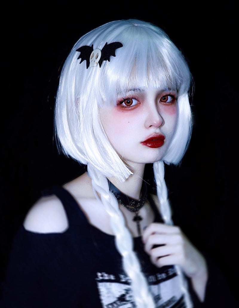 Strange Sugar - Gothic Headdress - Hallowen Skull Bat Hairclip Headwear