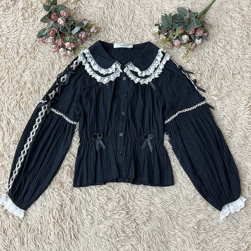 DMFS Lolita - Sweet Lolita Shirt Doll Collar - Blouse High-waisted Innerwear