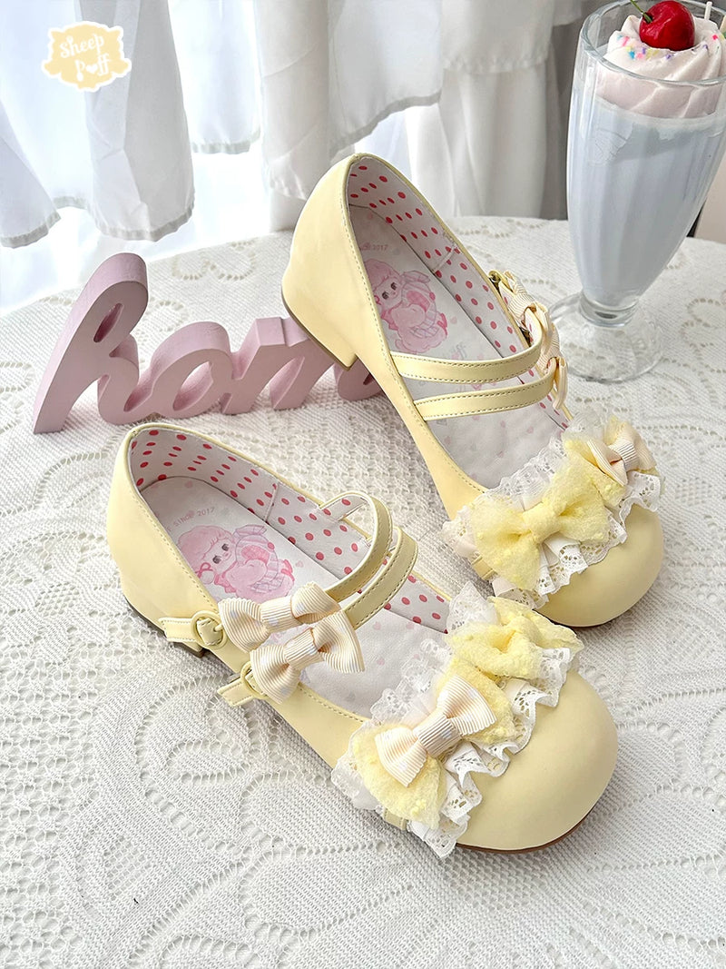 sheeppuff Showa Candy Low-Heel Lolita Shoes