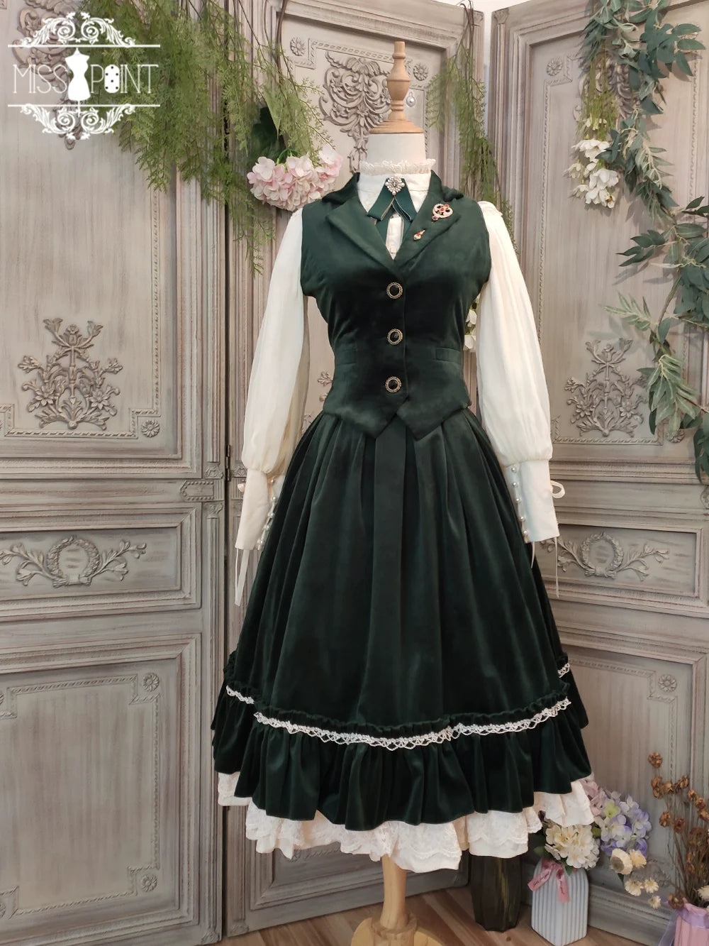 Miss Point - Rose Doll - Retro Lolita Vest Velvet Lolita Waistcoat (2XL L M S XL XS) 32516:392268