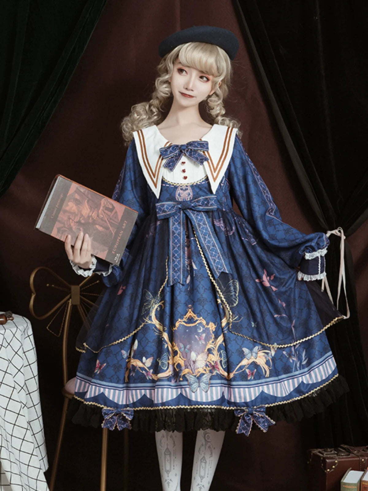 OCELOT - Classic Lolita OP Sailor Collar - Elegant Lolita Dress OP Dress