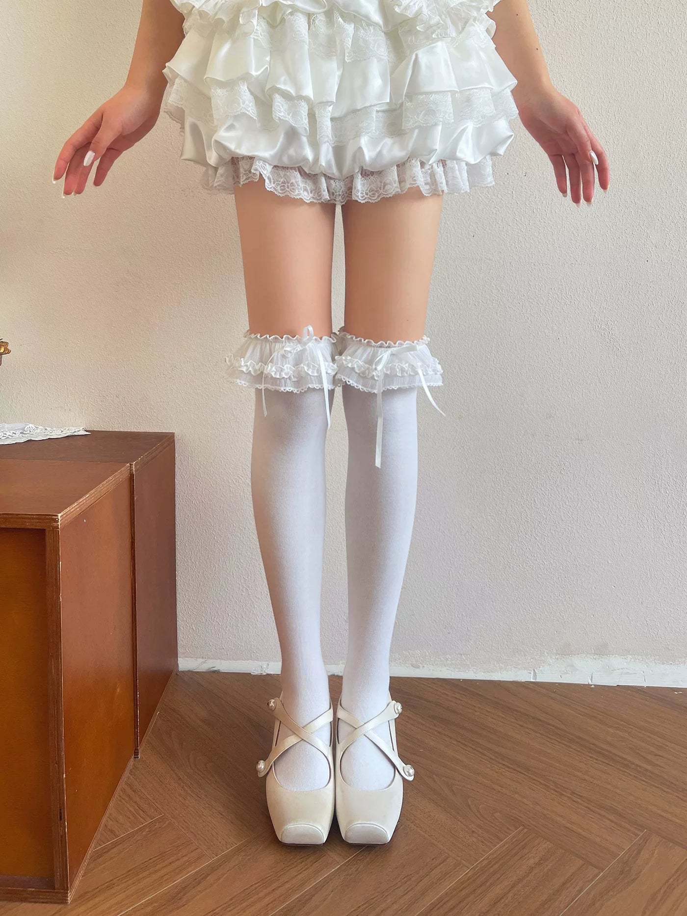 Sock Noble - Ballet Lace - Thigh-High Socks with Layered Lace Trim