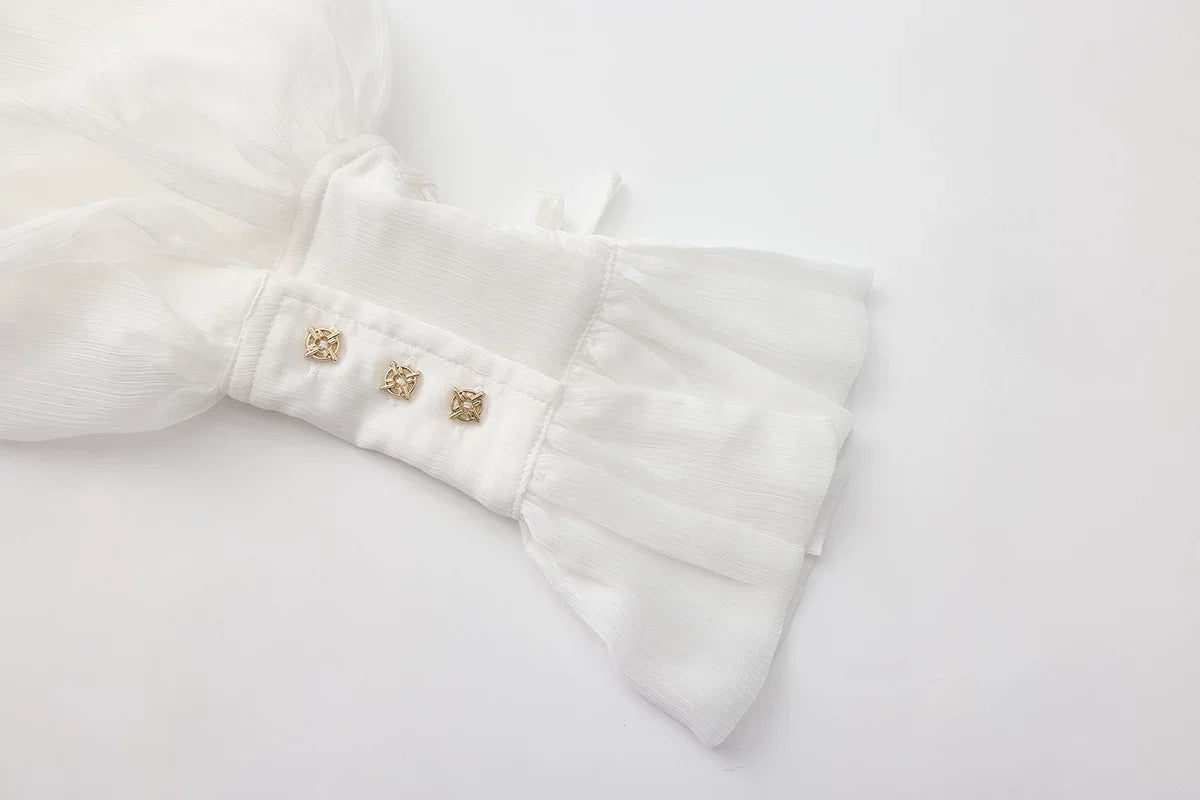 Immortal Thorn - Eternal Treasure Voyage - Ouji Lolita Chiffon Blouse with Ruffles