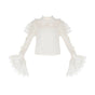 Ecru shoulder ruffle princess sleeves inner top Available now / S