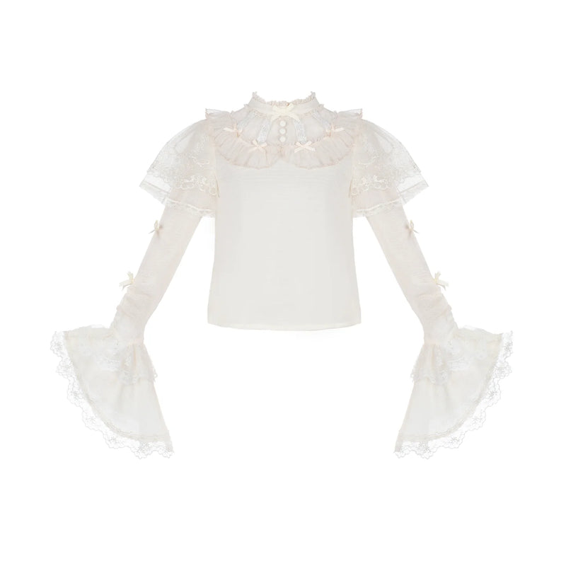 Letters & Verse Old Garden Adjustable-Hem Printed JSK — Ecru Layering Top - Preorder (Supplier Dispatch from 5 Dec)