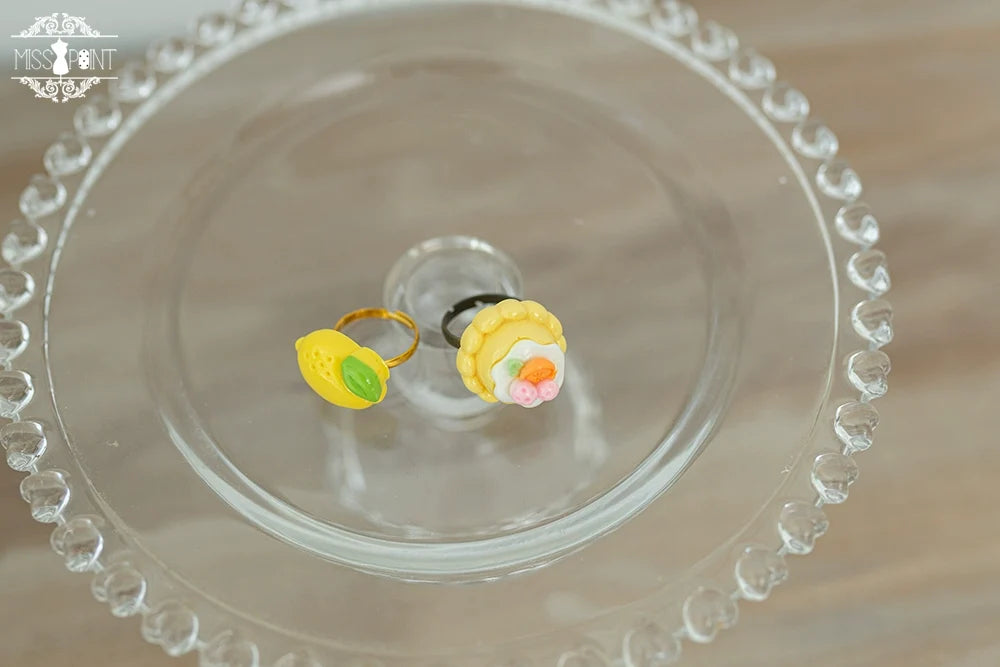 Daisy Lemon - Kawaii Lolita Lemon and Flowers Accessory pudding ring