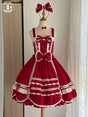 Red JSK+ a fabric bow brooch only / XS
