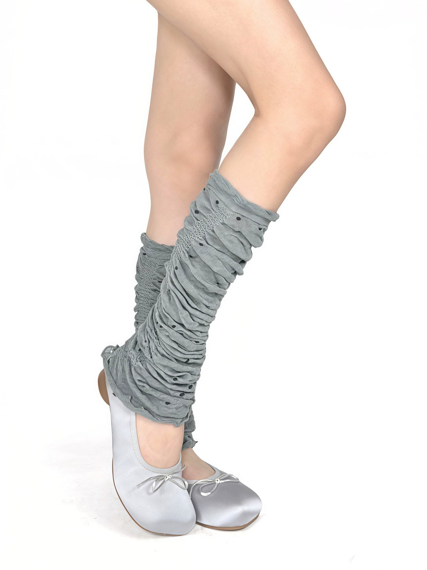 White Socks - Ballet Polka Dot - Polka-Dot Calf Sock Covers