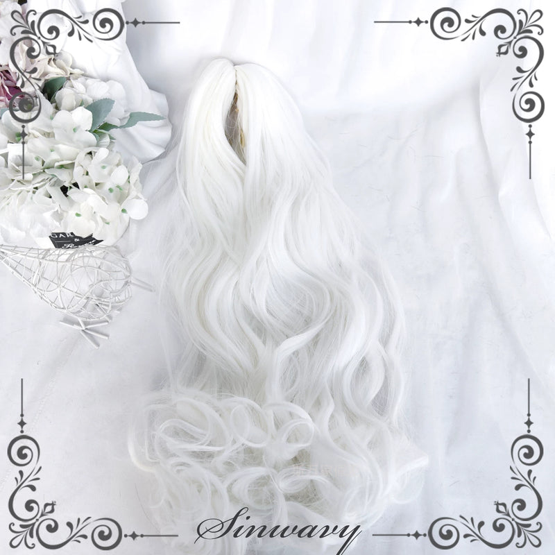 Cream-white Gothic Lolita twin-ponytail wig - view 7