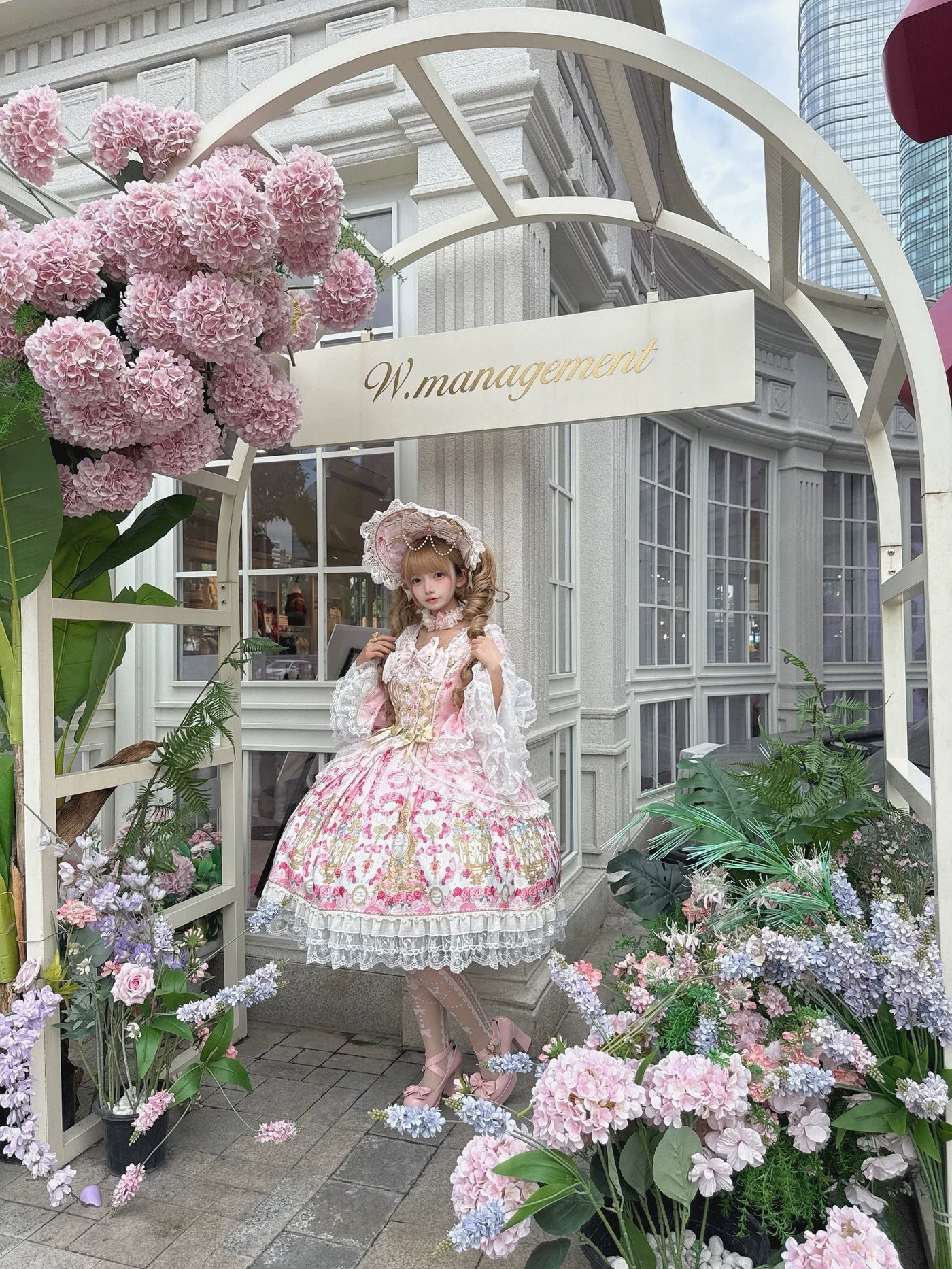 Sugar Girl - Rose Garden Prelude - Sweet Lolita OP Dress, Floral Printed