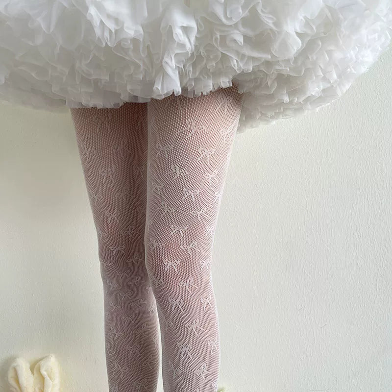 Sock Noble - Bow Faux-High - Sheer Tights with Small Bow Motifs