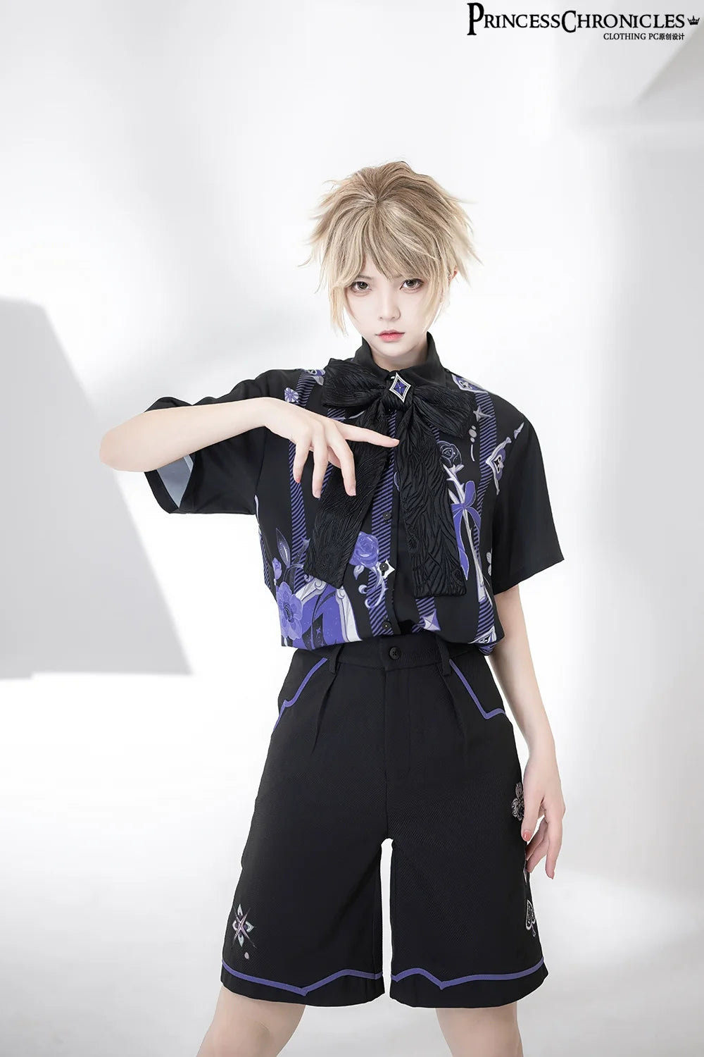 Princess Chronicles - Summer Ouji Lolita Print Loose - Shirt Outfit Innerwear