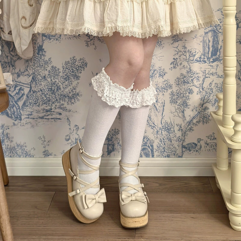 MODO Puff Tata Brown Edition Bow Platform Lolita Shoes – design details – view 5