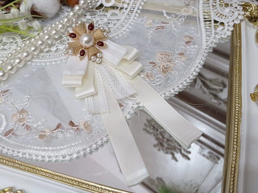 Rose Doll - Elegant Lolita Brooch Lolita Lapel Pin Multicolors White Cross Brooch