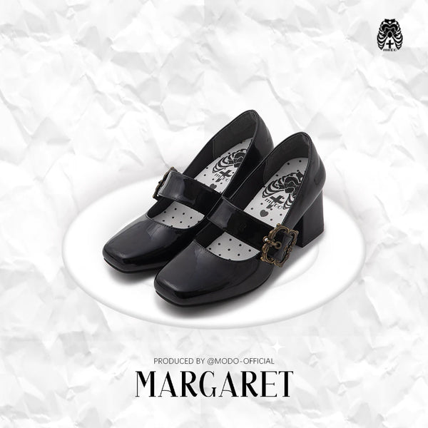 MODO Margaret Pointed-Toe Mary Jane Lolita Shoes – Patent Black