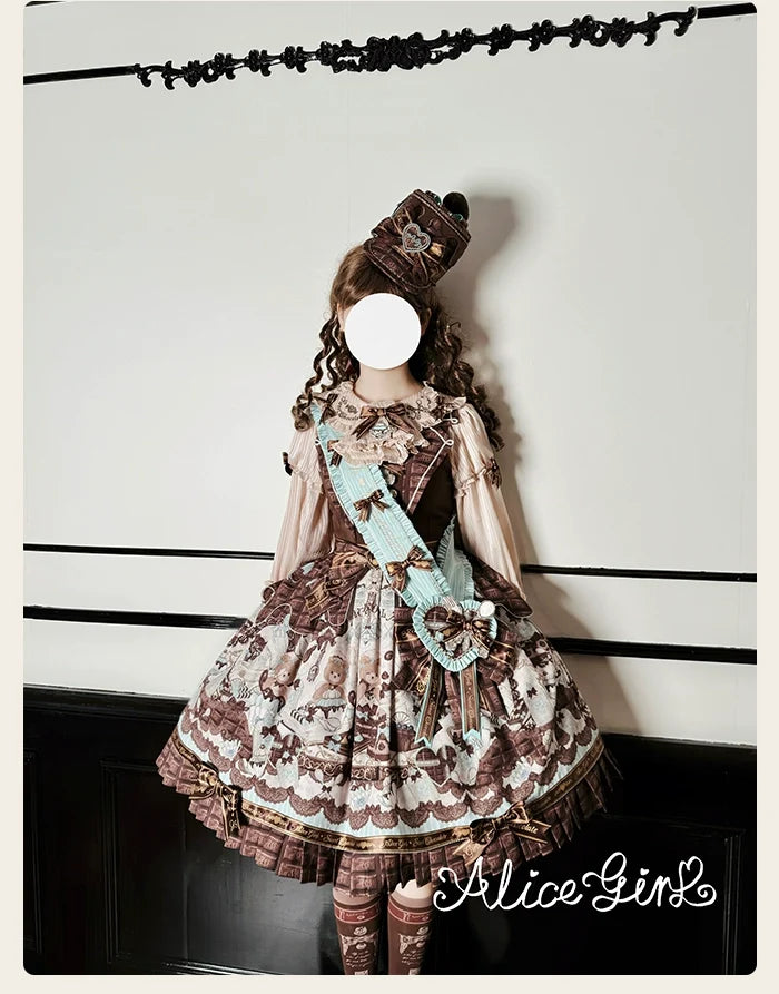 Alice Girl - Bear Chocolate Bar - Kawaii Lolita Headdress Set