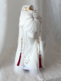 Kunkun Fish - Ice Queen - white long straight Lolita wig - White + wig net