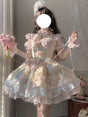 Sweetheart Macaron + puff sleeves + hand sleeves + bow veil / train (petticoat included) / S