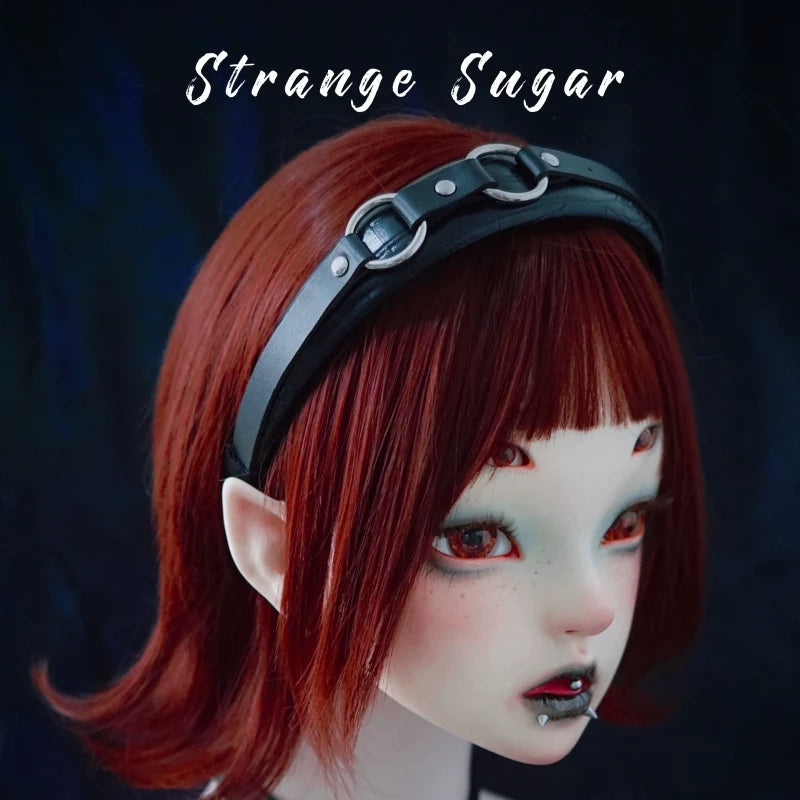 Strange Sugar - Gothic Lolita KC Faux Leather Punk - Lolita Hair Accessories Headwear