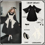 Long OP 5-piece set (long OP + waist cord + choker + apron + Bonnet) in stock / S